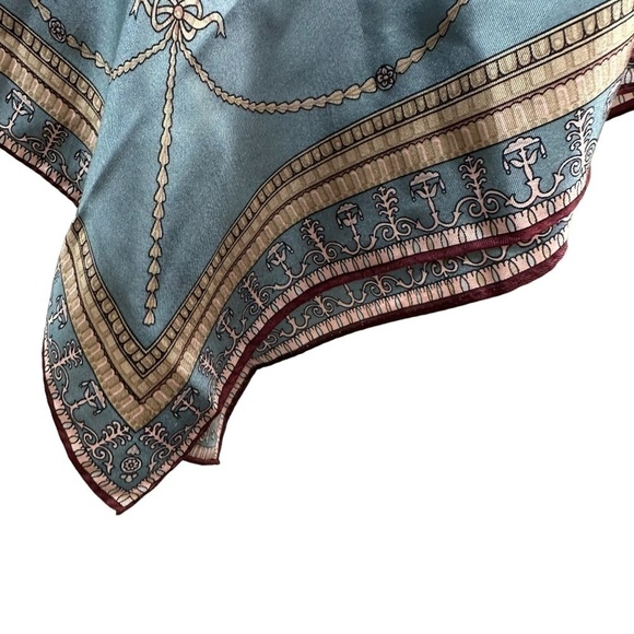 Silk Pink and Powder Blue Floral Oversized Scarf - Picture 8 of 15